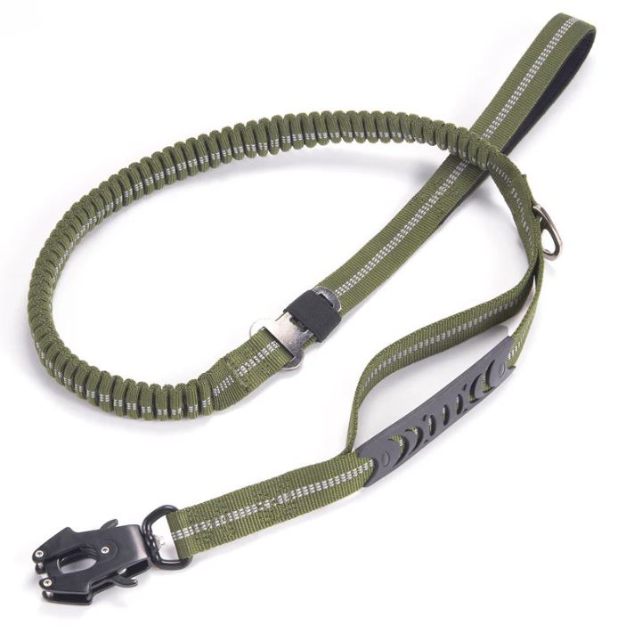 Heavy Duty Tactical Bungee Dog Leash and Seat Belt