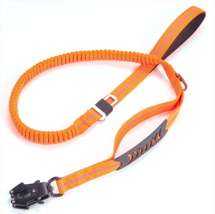 Heavy Duty Tactical Bungee Dog Leash and Seat Belt