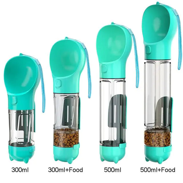 Traveler Water Bottle and with built in food and waste bag dispenser