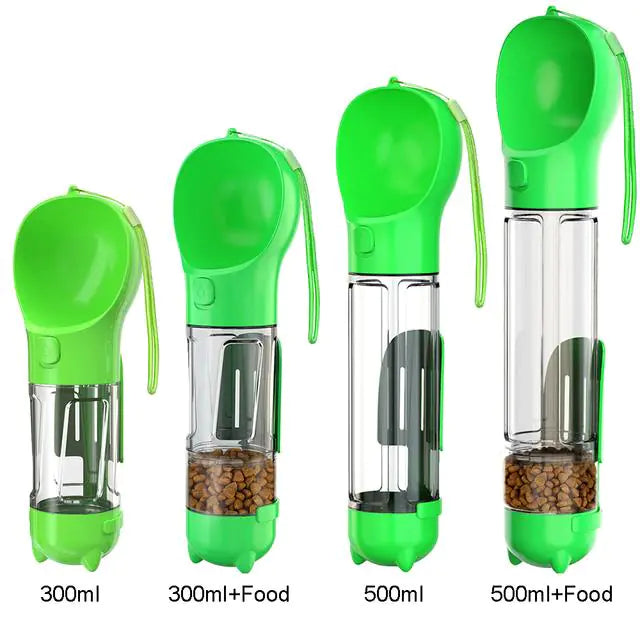 Traveler Water Bottle and with built in food and waste bag dispenser