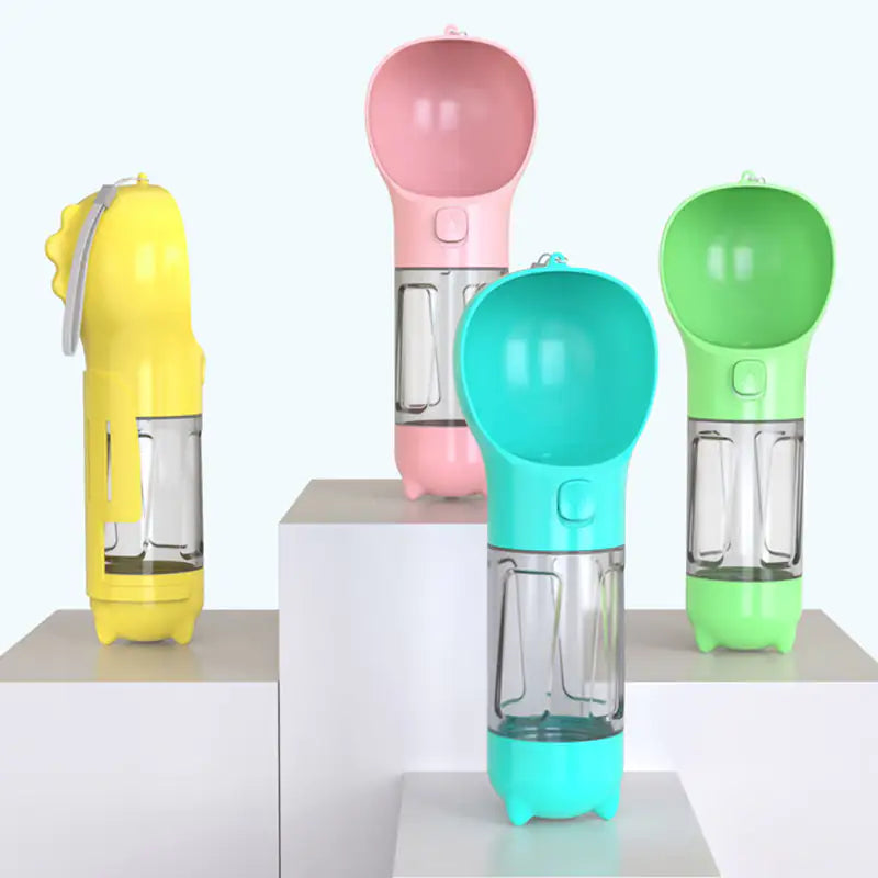 Traveler Water Bottle and with built in food and waste bag dispenser