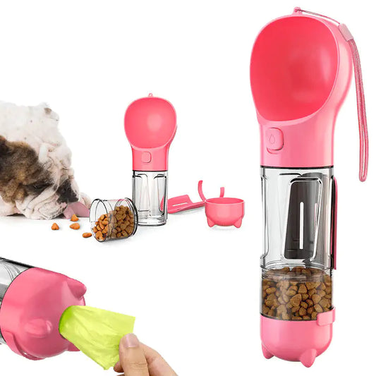 Traveler Water Bottle and with built in food and waste bag dispenser