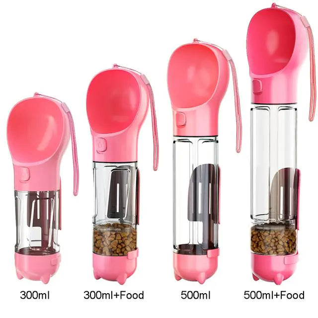 Traveler Water Bottle and with built in food and waste bag dispenser